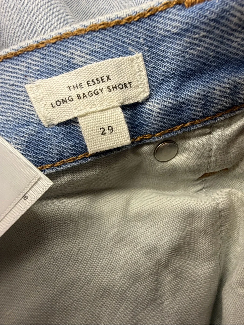 Madewell Essex Long Baggy Shorts Jorts in Londe Blue